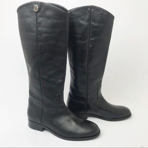 FRYE | Tall Melissa Button Black Leather Boots 5.5